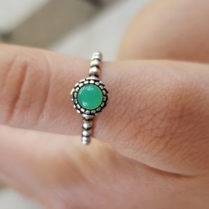 Pandora Sterling Silver Birthday bloom chrysoprase May Ring